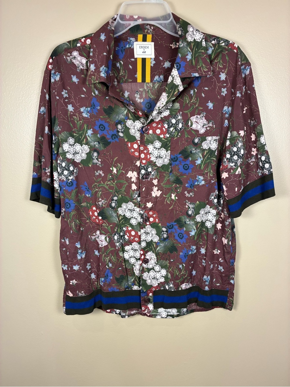 Erdem x H&M Floral Button Front Short Sleeve Shirt